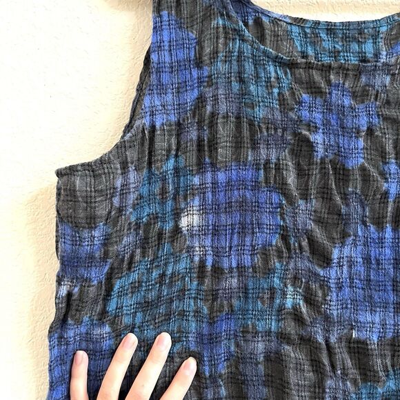 Robin Kaplan 100% Wool Oversized Lagenlook Textured Tank Top Made In USA Size 3 - Picture 4 of 5